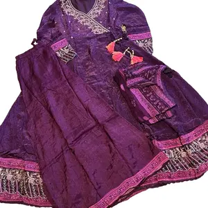 Purple Color Anarkali Plazzo set