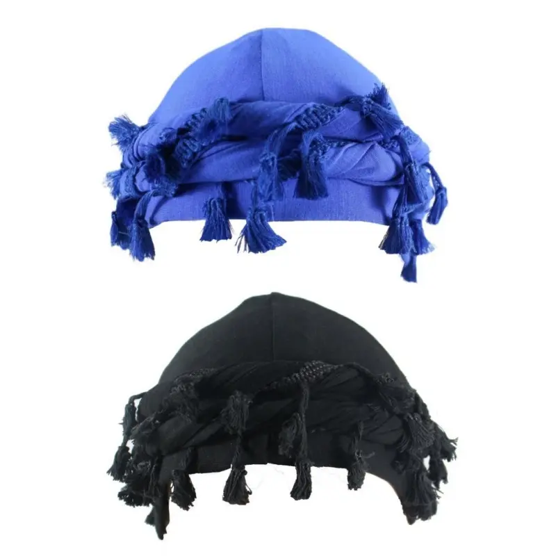 Unisex Vintage Twist Hair Wrapping Hats - Set of 2 Satin-Lined Halo Turbans with Tassel Waves Braids, Versatile Style, 2Pcs, Versatile Unisex Style, Unisex Names