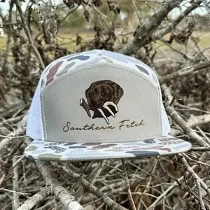 Antler Camo Trucker Hat | Hunting Style Snapback Cap | Embroidered Deer Antler Flat Bill Hat