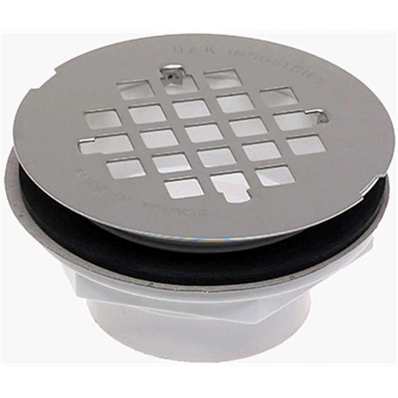 212 MAIN 2-Inch PVC Shower Drain - Round Grid Top, Solvent Weld Connection, ABS Construction, Smooth Curved Shape Bathroom Fixture Accessory, Smooth And Curvy Designs