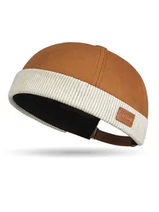Brimless Cap Unique Docker Beanie, Watch Cap with Rolled Cuff, Harbour Hat Adjustable, Landlord Hat, Sailor No Brim Skull Cap Men Casual Modern