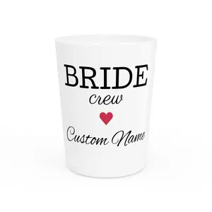 BRIDE crew Heart Custom Name Shot Glass | Bachelorette Party Favor