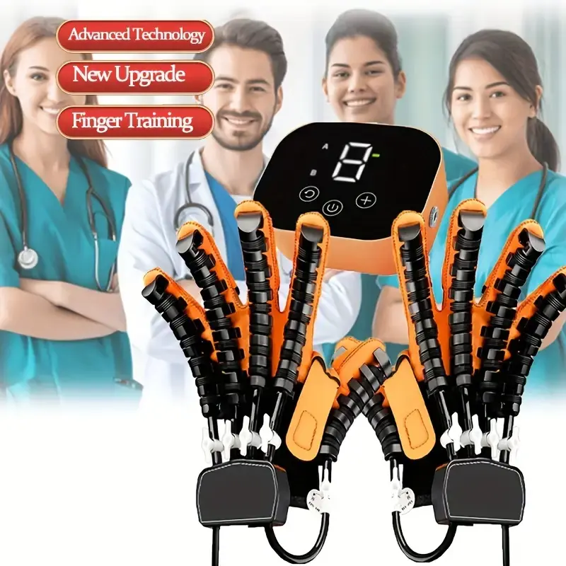 Smart Rehabilitation Robot Glove - 1-Size Adult Finger & Grip Strengthener for Finger Training, Soft Skin-Safe Material, Comfortable Grip, Velcro Strap for Elderly Rehab Therapy
