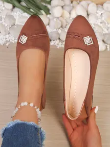 Women's Comfortable Ballet Flats, Pointed Toe Design, Casual Ankle Strap Shoes, Perfect for Formal Occasions, Fashionable and Versatile