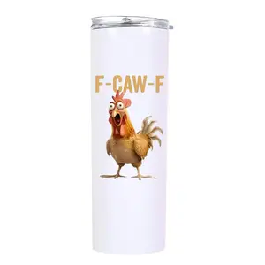 BNB [TRENDING] F-Caw-F Funny Chicken 20oz Stainless Steel Skinny Tumbler, Chicken Humor, Rooster Tumbler, Funny Gifts, Lover Halloween Thanksgiving Christmas Gift, Coworkers Gifts, Crow Witchy Mug