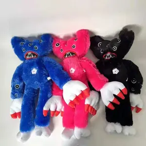 Cross-border new poppy playtime multi-eyed poppy doll plush toy long-haired pink and blue black poppy doll