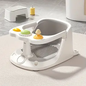 Easy Install 360 Degree Baby Bath Chair, Stable Support, Adjustable, Durable Plastic Bathtub, Compact Toddler Tub, Quick Assembly