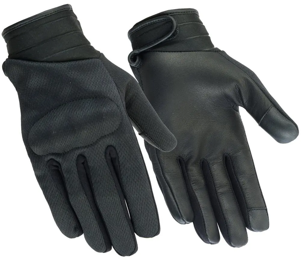 DANIEL SMART FlexLite Men's Lightweight Hybrid Grip Boost Gloves with Goatskin Palm & Touch Screen Function for Automotive, Motorcycle Use