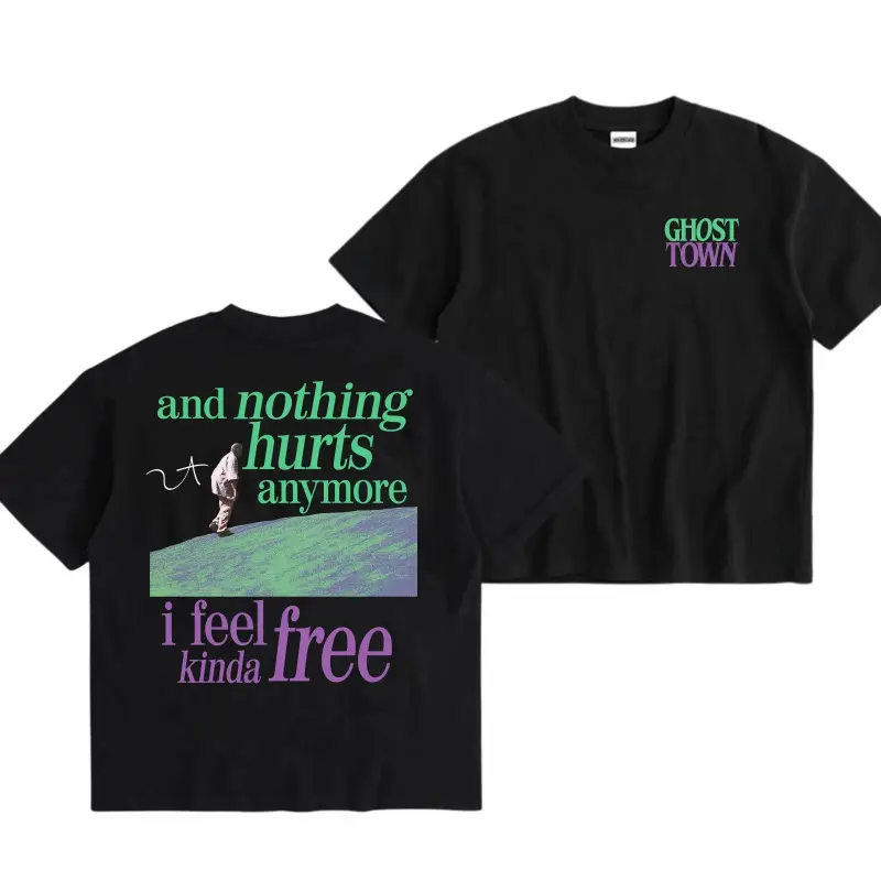 Ghost Town T-Shirt, And Nothing Hurts Anymore I Feel Kinda Free Sweatshirt, Vintage Hip Hop Graphic Hoodie, Rap Music Fan Gift