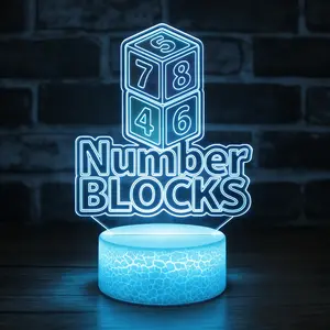 Educational Number Cube 3D Night Light | Dimmable | Perfect Gift for Toddlers & Kids