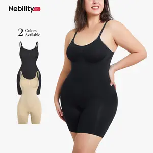 Nebility Womenswear Seamless Skin Friendly Cami Mid Thigh Bodysuit for Effortless Styling Basic Compression Corset Shapewear Romper High Stretch Girdle  Body Shaperwear #SummerWins #DealsForYouDays