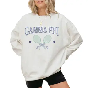 Gamma Phi Beta Sorority Tennis Sweatshirt - Aesthetic Greek Crewneck Pullover