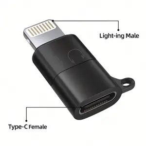 Lightning to Type-C Adapter, Fast Charging Support, Earphone Jack, Compatible with iOS Devices, iPhone, Wireless Microphone, Live Streaming
