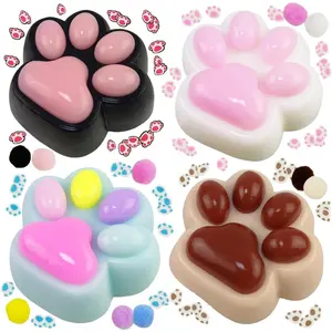 4 Pack Taba Cat Paw Squeeze Toys Sensory Squishy Toys for Kids Boys Girls Easter Basket Stuffers Fillers Birthday Gifts