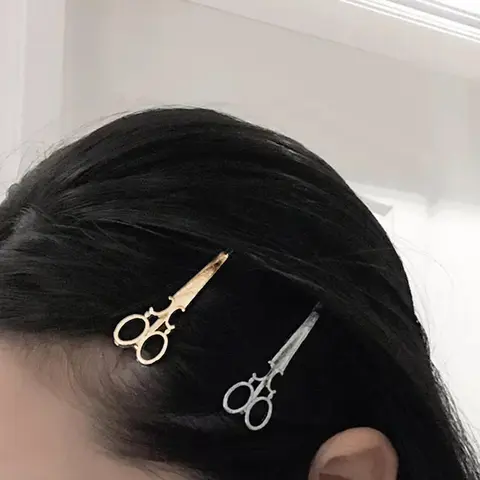 Cute Scissor Design Hair Clip (2pcs), Hair Clip Set, Fashionable Hair Accessories for Women & Girls, Minimalist Headwear Suitable for Thick Hair, Hair Decor, Hairclips