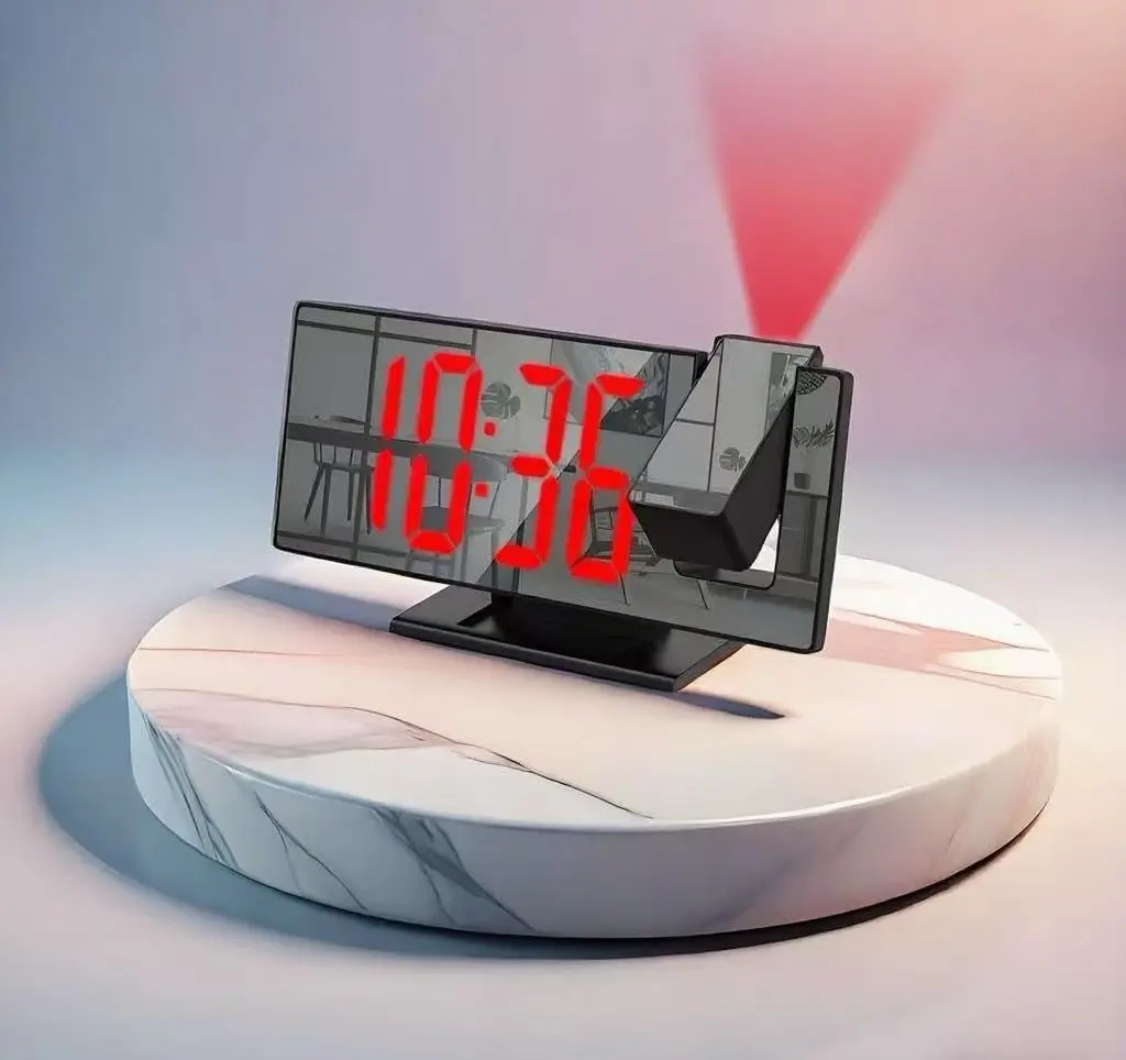 LED Projection Alarm Clock, Multifunctional Digital Wall Ceiling Projector Clock, Bedside Night Light for Bedroom Office & Gift