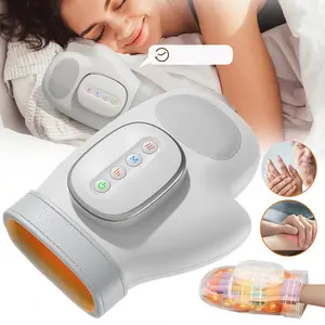 Heated Hand Massager with Pressure, USB Rechargeable Electric Hand Massager, 3 Massage Modes, 5 Pressure Levels, Portable Wireless Design, Relaxation Aid, Therapy, Adjustable, USB Rechargeable Massagers