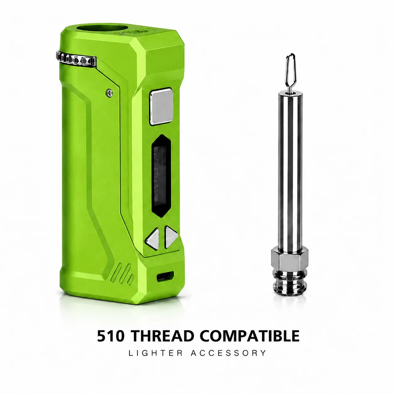 Pocket 510 Lighter Accessory - Variable Heat 650mAh 4.2 V 510 Thread Compatible with Soldering Tip - Green
