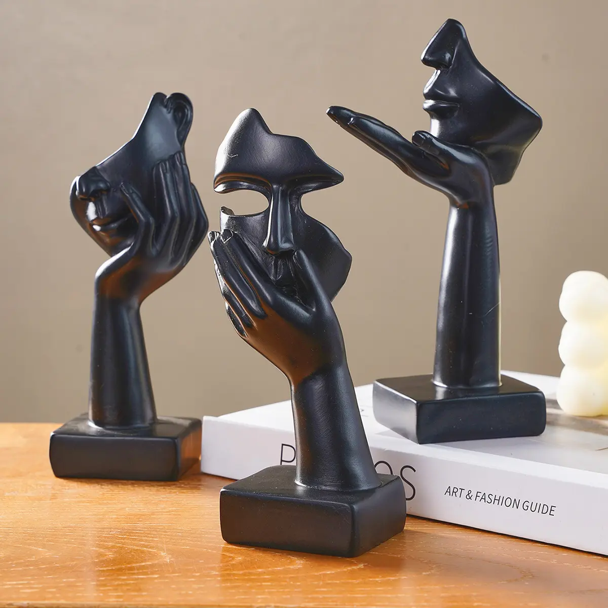 1PC, resin abstract black thinker figure sculpture, Nordic-style home soft decoration, resin handicraft, suitable for indoor table decoration and entrance hall decoration, Art Figurine