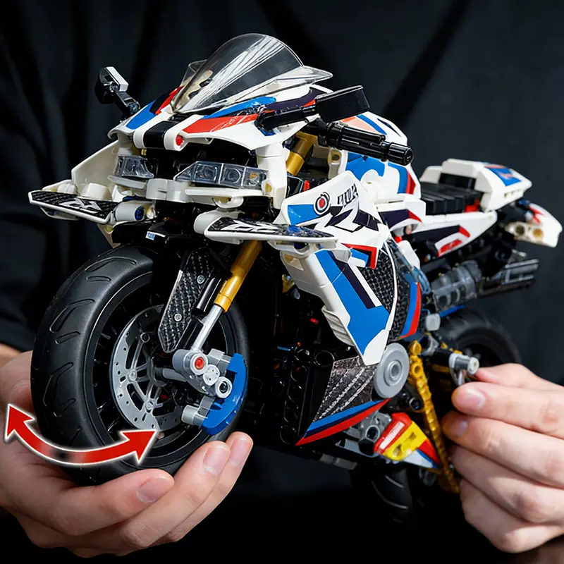 1:8 Mini Motorcycle Building Block Set, Exquisite Craftsmanship Static Model Kit, Realistic Design Educational Assembly Toy, Perfect Birthday Gift for Kids, Building Block Sets