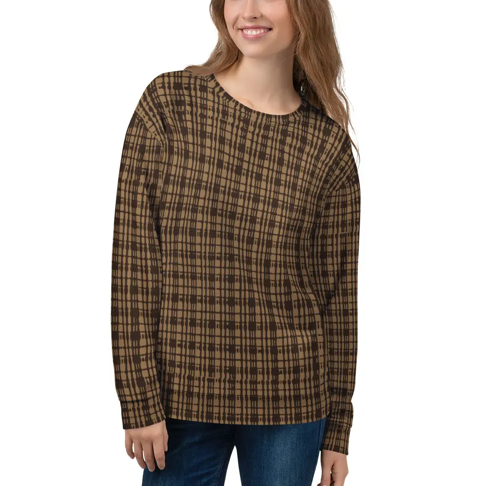 Recycled Unisex Sweatshirt - Caramel Plaid - Women's