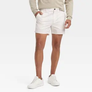 GoodFellow Short Mens Biege Chino Slim Fit Mid Ride Front Stretch Casual