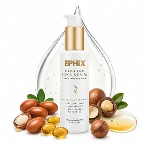 Ephix Luxe Hair Serum Heat Protectant Frizz Control For Women - Hair Detangler - Hair Breakage Control - Lightweight Formula with Macadamia & Argan Oil for Ultimate Shine & Frizz Control - Made In USA - Paraben Free Hair Treatment