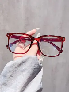 Unisex Simple Style Plain Color, Trendy Casual Eyeglasses for Everyday Use, Fashion Accessories for Outdoor Activities, Fashionable Frames Glasses