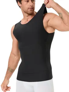 1/2/3 PCS V-neck Men's Compression Shirts For Body Shaper,Workout Vest Tight Fitting Slimming Tank Top,Tummy Control Undershirt To Hide Gyneomastia Moobs Shapewear, Shaping Vest