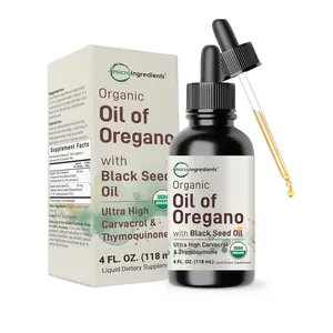 Micro Ingredients Oil of Oregano with Black Seed Oil, 4 fl oz, 2-in-1 Dropper