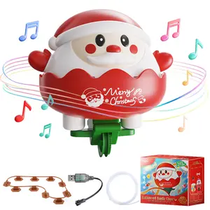 Christmas Santa Claus Balance Rope Toy with Music & Lights – Electric Track Walking Santa for Kids, USB Rechargeable, Fun Christmas Party Decoration & Perfect for Boys and Girls