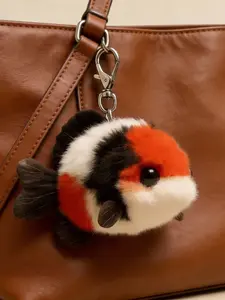 New Good Luck Koi Fish Keychain Gift for Friends, Cute Plush Couple Hanging Ornament, Lucky Carp Backpack Decoration, All Seasons