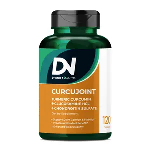 DN Joint Supplement with Turmeric Curcumin, Glucosamine, Chondroitin, Joint Mobility & Discomfort Relief and Inflammatory Response, 120 Caps, Divinity Nutra