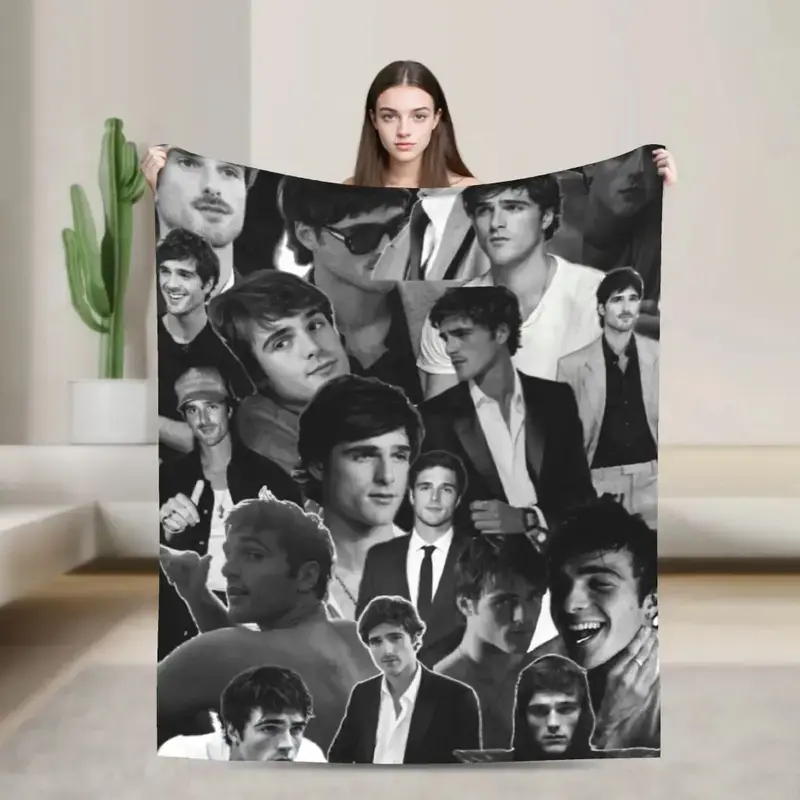 Jacob Elordi Celebrity Print Throw Blanket - Soft, Warm, Lightweight Blanket for Bedroom, Sofa, Travel, Home Decor Bedspread Gift