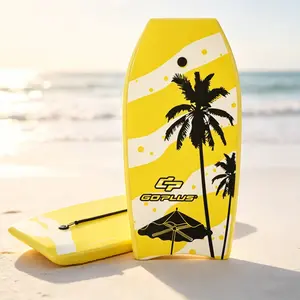 Lightweight Body Board with Wrist Leash, EPS Core XPE Non-Slip Deck HDPE Slick Bottom Boogie Board, Durable Surfing Board for Kids Teens Adults Beach Pool Summer Water Sports summervibes