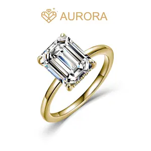 【#221 Virex】4 Carat Moissanite Ring Engagement Anniversary Valentine's Day gift Jewelry Synthetic Moissanite Solitaire Ring