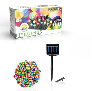 Touch of ECO TOE262 Holiday LITEUP 125 Solar Powered LED Christmas String Light - Multi Color