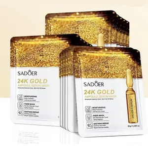 15 Pcs 24k Gold Face Essence Masks for Radiant, Moisturizing Skin, 15-Minute Hydration & Repair, Suitable for All Skin Types, Instant Glow for Men & Women