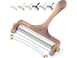 Zulay Wire Cheese Slicer - Heavy-Duty Zinc Alloy & Stainless Steel Cutter with 2 Replacement Wires for Perfect Slices - Durable Kitchen Utensil