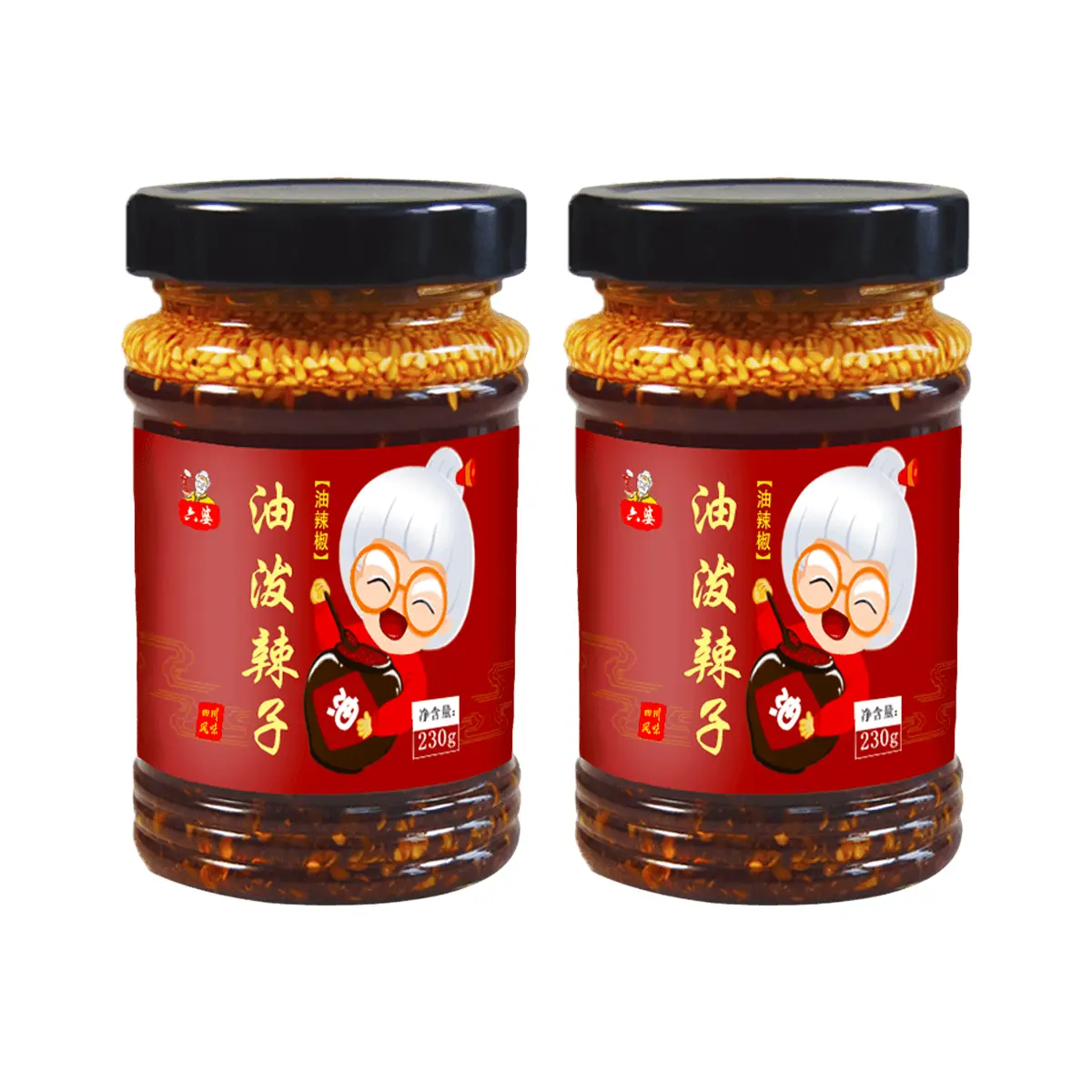 CDLP Six Po Chili Oil 230g x 2 Pack - Authentic Sichuan Flavor, Spicy Condiment for Noodles, Dumplings, and Cooking