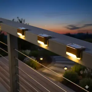 Waterproof Solar Deck Lights Outdoor, LED Step Lights for Stairs Fence Patio Pathway, Auto On/Off Dusk to Dawn, Easy Installation No Wiring Needed, Weatherproof Solar Powered Landscape Lighting, Yard Lighting