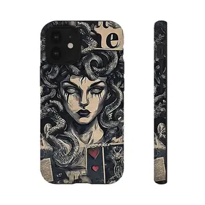 Retro Medusa Pattern Personality Tough Cases Drop-resistant Scratch-resistant Two-In-One Drop-Resistant Phone Case, Unique And Personalized For IPhone 17, 16, 15, 14, 13, 12, Pro Max, Pro Plus, and Samsung S25, 24, 23, 22