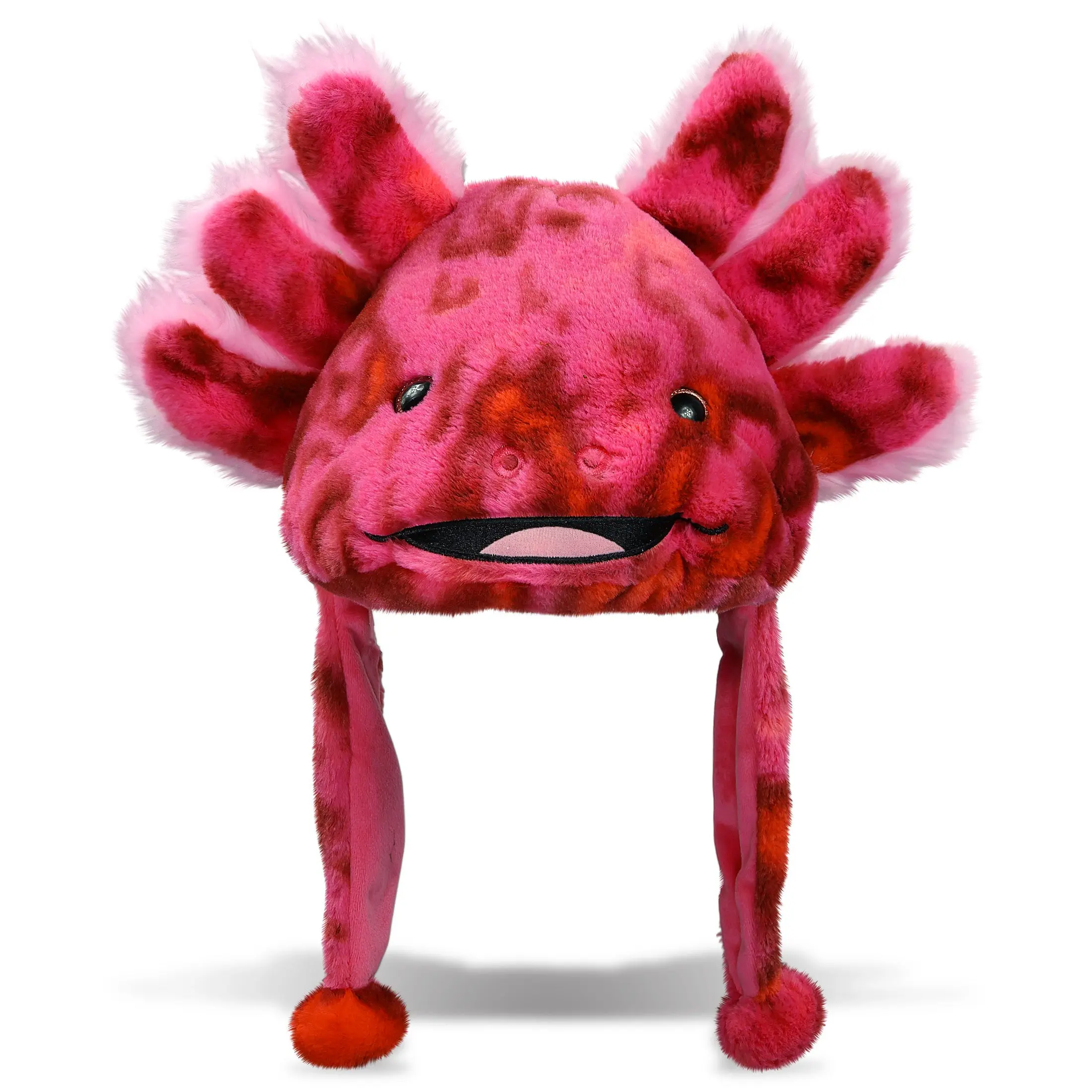 SUPER SOFT PLUSH HAT - PINK TIE-DYE AXOLOTL, Halloween Hats, Cute Fluffy Hats