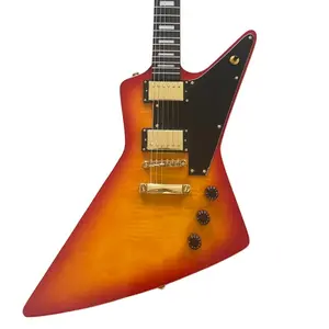 Sundown Color Explorer Style Electric Guitar  Gold Hardware HH Pickups Mahogany Body Rosewood Fretboard  Mahogany Neck