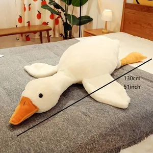 Cute Big White Goose Pillow Plush Toy Sleeping Doll Big Doll Girl Sleeping on Child Bed Leg Clamp Doll children infinity pillows Soft Comfortable Cozy Fun Charming Weighted Stuffed Animal