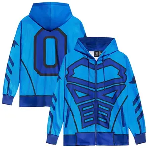 Penta Backlash 2025 Inspired Full Zip Hoodie, Blue Wrestling Entrance Style Jacket, Bold Graphic Streetwear Outerwear, Casual Comfortable Fan Apparel Gift