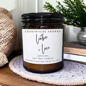 Leather & Lace 7oz Candle, Handmade, Soy Candle,  Fragrance