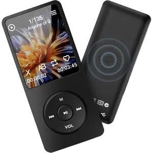 MP3 Player with Bluetooth 5.3, 1.8 Inch Portable Music Player with Speaker, FM Radio, Voice Recorder, 8GB Memory, Black