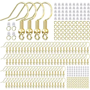 14k  Plated Earring Hooks for  Making, 300 count  DIY Earring Making Supplies Kit, Upgraded  Ear Fish Hook Earing Findings Wires Parts Hardware Pieces ()
