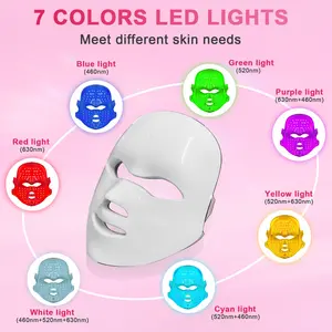 7 Color LED Light Therapy Device, Multi-Functional Home Beauty Tool, Facial Care Instrument, Ideal for Personal Use or Gift
